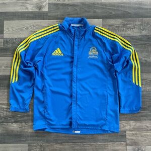 Adidas 2011 Boston Marathon BAA Full Zip Windbreaker Jacket MEDIUM Blue Yellow